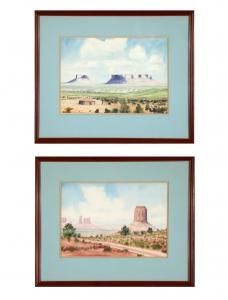 DRAPER Robert D. 1938-2000,Pair of Desert Landscapes,Santa Fe Art Auction US 2022-05-28