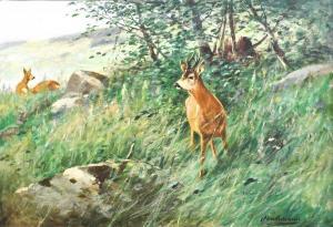 DRATHMANN Christoffer 1856-1932,Deer at the edge of woodland,Tennant's GB 2024-01-12