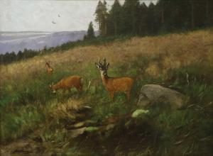 DRATHMANN Christoffer 1856-1932,Deer in a clearing,Tennant's GB 2024-01-12