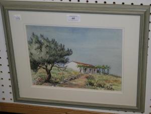 DRAYSON S.J,View of a Spanish Cottage,Tooveys Auction GB 2013-02-19