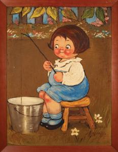DRAYTON Grace Gebbie 1877-1936,Child Fishing in a Pail,Neal Auction Company US 2019-01-26