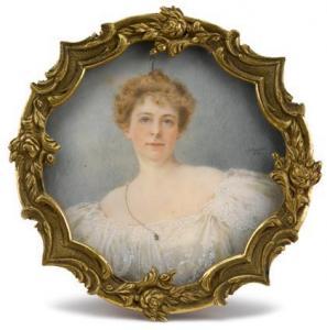 DRAYTON TAYLOR Emily 1860-1952,Miniature portrait of mrs. albert c. barney,1896,Freeman 2013-04-17