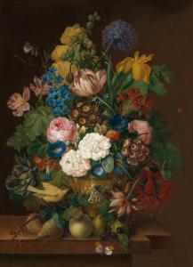 DRECHSLER Johann Baptist 1756-1811,Tulips, roses, gentianas and other flowers in a,Palais Dorotheum 2023-06-21