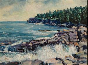 DREISBACH Clarence Ira 1903-2001,Surf, Acadia National Park, Maine,Barridoff Auctions US 2023-05-20