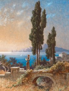 DRESSLER Friedrich W. Albert 1822-1897,Southern landscape with Capri in the backgr,Palais Dorotheum 2022-09-28