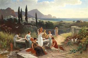 DRESSLER Friedrich W. Albert 1822-1897,Women by the Well,Palais Dorotheum AT 2016-06-30