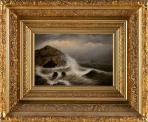 DREW Clement 1806-1889,Rocky seascape,Eldred's US 2023-04-07