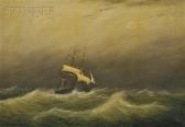 DREW Clement 1806-1889,Ship in Stormy Seas,1885,Skinner US 2009-09-11