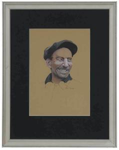 DREW John 1900-1900,Smiling Man Wearing Cap,Brunk Auctions US 2017-11-09