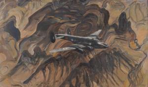 DREW Pamela,An Avro-Shackleton bomber in flight,1958,Bellmans Fine Art Auctioneers 2024-09-09