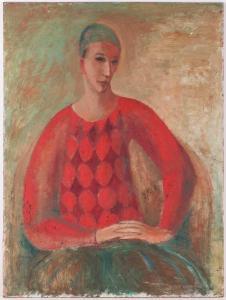 DREW William 1928-1984,a portrait of a seated figure,1962,Dawson's Auctioneers GB 2021-08-26