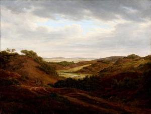 DREYER Dankvart 1816-1852,Moor landscape with heather hills,Bruun Rasmussen DK 2017-04-10