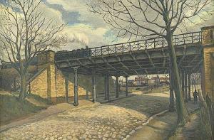 DREYER TAMURA Friedrich,Berliner Eisenbahnbrücke,1934,Galerie Bassenge DE 2014-11-29