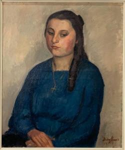 DREYFUS STERN Jean 1890-1980,Jeune fille en bleu,Sadde FR 2023-02-25