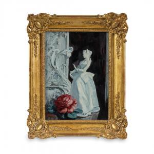 DRIAN Etienne Adrien 1885-1961,Dama in grisaille e rosa,Aste Bolaffi IT 2023-11-23