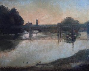 DRING James 1905-1985,Bridge over the river on the Thames,Mallams GB 2015-12-10