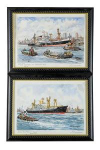 DRINKWATER J. A. 1900-1900,Coppia di navi "Defender" e "FIan",1987/89,Dams Casa d'Aste IT 2022-01-02