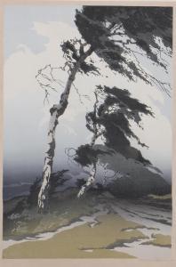 DROEGE Oscar 1898-1983,Birch Trees in a Storm,1930,Mellors & Kirk GB 2022-07-12
