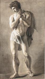 DROLLING Michel Martin 1786-1851,A male academy standing, his hands clasped,Sotheby's GB 2022-10-13