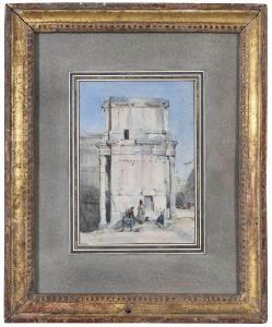 DROLLING Michel Martin 1786-1851,Personnages dans le Forum à Rome,Brunk Auctions US 2022-02-04