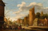 DROOCHSLOOT Joost Cornelisz 1586-1666,Landscape with a Fortified Town and Peasants by,1646,Lempertz 2017-09-20