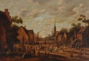 DROOCHSLOOT Joost Cornelisz 1586-1666,Village Kermesse with Figures Feasting, Dancin,1648,Sotheby's 2024-02-01