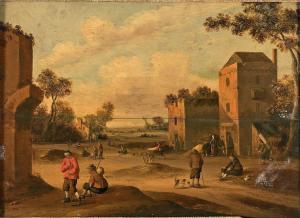 DROOGSLOOT Cornelis 1630-1673,Place de village,1658,De Maigret FR 2022-12-16