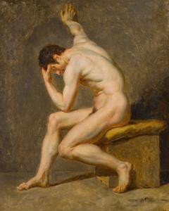 DROUAIS Jean Germain 1763-1788,A seated male nude in contrapposto,Sotheby's GB 2021-02-02