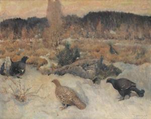 DROUGGE Mauritz 1874-1949,Black Grouse at the lek; Ptarmigan in autumn,Bonhams GB 2019-09-26