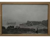 DROUIN J 1800-1800,Paysage animé en bord de mer,1855,Le Havre encheres FR 2007-11-11