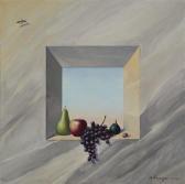 DROUNGAS Achilleas 1940,Realistic still life with fruit in a windo,1976,John Moran Auctioneers 2020-10-27