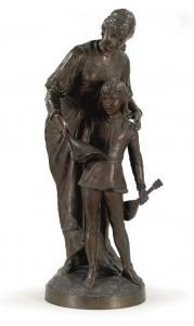 DROUOT Edouard 1859-1945,A BRONZE GROUP OF A LADY AND A BOY MAKING MUSIC,Christie's GB 2008-12-16
