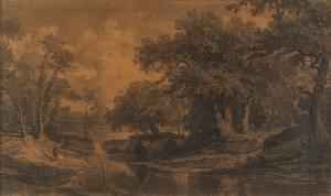 DROUYN François Joseph Léo 1816-1896,French river landscape,1857,Nagel DE 2021-06-09