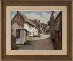 DROWN William Staples 1856-1915,Village street scene,Eldred's US 2023-01-26