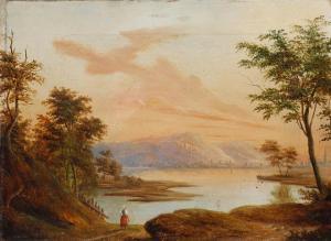 DROYSEN Karl 1813-1893,Weite Landschaft mit See,1873,Mehlis DE 2020-11-17