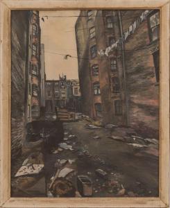 DRUCKER Brunhilde,Alley Scene,Stair Galleries US 2017-03-24