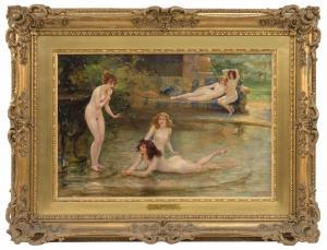 DRUMMOND Arthur 1871-1951,Bathing scene with nude females,Eldred's US 2019-11-22