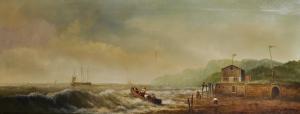 DRUMMOND Julian E 1892-1903,A Coastal Scene, with Figures in a Boat,John Nicholson GB 2019-10-30