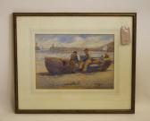 DRUMMOND Julian E 1892-1903,Beach Scene with Fishermen and Bo,1900,Hartleys Auctioneers and Valuers 2016-11-30