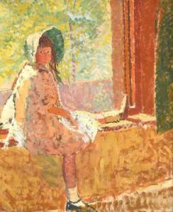 DRUMMOND Malcolm 1880-1945,Girl sitting at a window,1910-12,Tennant's GB 2022-02-26