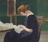 DRUMMOND Malcolm 1880-1945,Woman Sewing at a Table,1922,Christie's GB 2012-03-22
