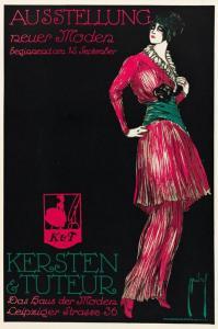 DRYDEN Ernst Deutsch,KERSTEN & TUTEUR / AUSSTELLUNG NEUER MODEN,1912,Swann Galleries 2021-02-18