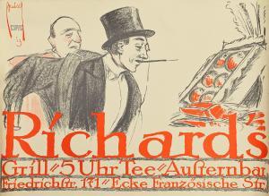 DRYDEN Ernst Deutsch 1883-1938,RICHARD'S GRILL,1913,Bonhams GB 2024-02-01