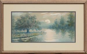 DRYSDALE Alexander John 1870-1934,Bayou Scene with Oak Tree and Waterlili,1931,Neal Auction Company 2023-09-08