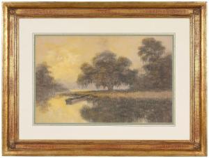 DRYSDALE Alexander John 1870-1934,Louisiana Bayou with Boat,Brunk Auctions US 2024-01-10