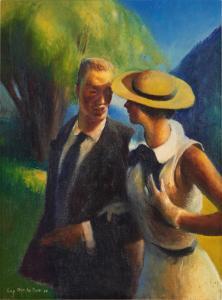 DU BOIS Guy Pene 1884-1958,Couple Strolling,1934,Sotheby's GB 2024-03-05