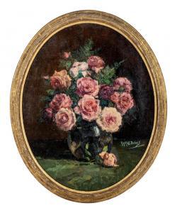 DU BOIS PIERRE Maurice 1869-1944,Roses in a Vase,Hindman US 2023-03-16