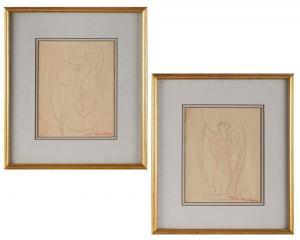 DU BOIS Raoul Henri Pene 1912-1985,Two works depicting female figures,Eldred's US 2023-07-27