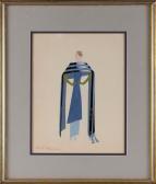 DU BOIS Raoul Henri Pene 1912-1985,Woman with a long blue scarf,Eldred's US 2023-07-27