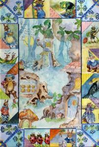 DU PLESSIS Riana 1900,Nursery themed landscape,1993,Canterbury Auction GB 2014-02-11